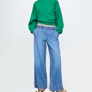 Gap Mid Rise UltraSoft Pleated Easy Baggy Jeans